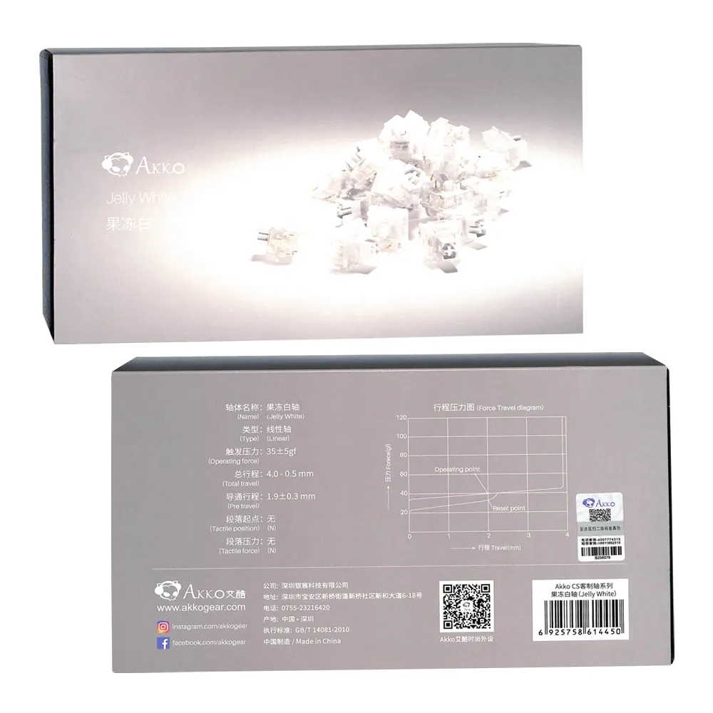 AKKO CS MECHANICAL SWITCH KEYBOARD REPLACEMENT 45 PCS (JELLY WHITE)