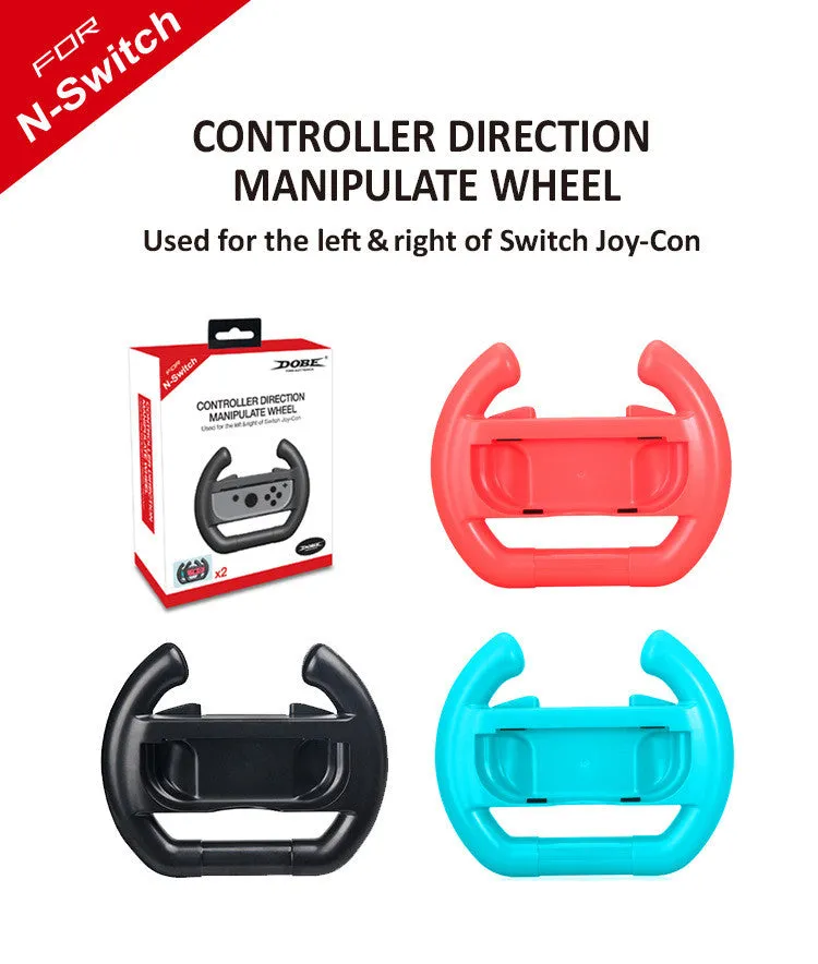 Black 2 x Race Car Controller Remote dock steering Wheel Accessory Joy-Con For Nintendo Switch Mario Cart