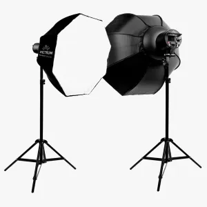 DUO 'S-Beam 150' LED Softbox Advanced Fashion Lookbook Lighting Kit - Spectrum-PRO - Bundle