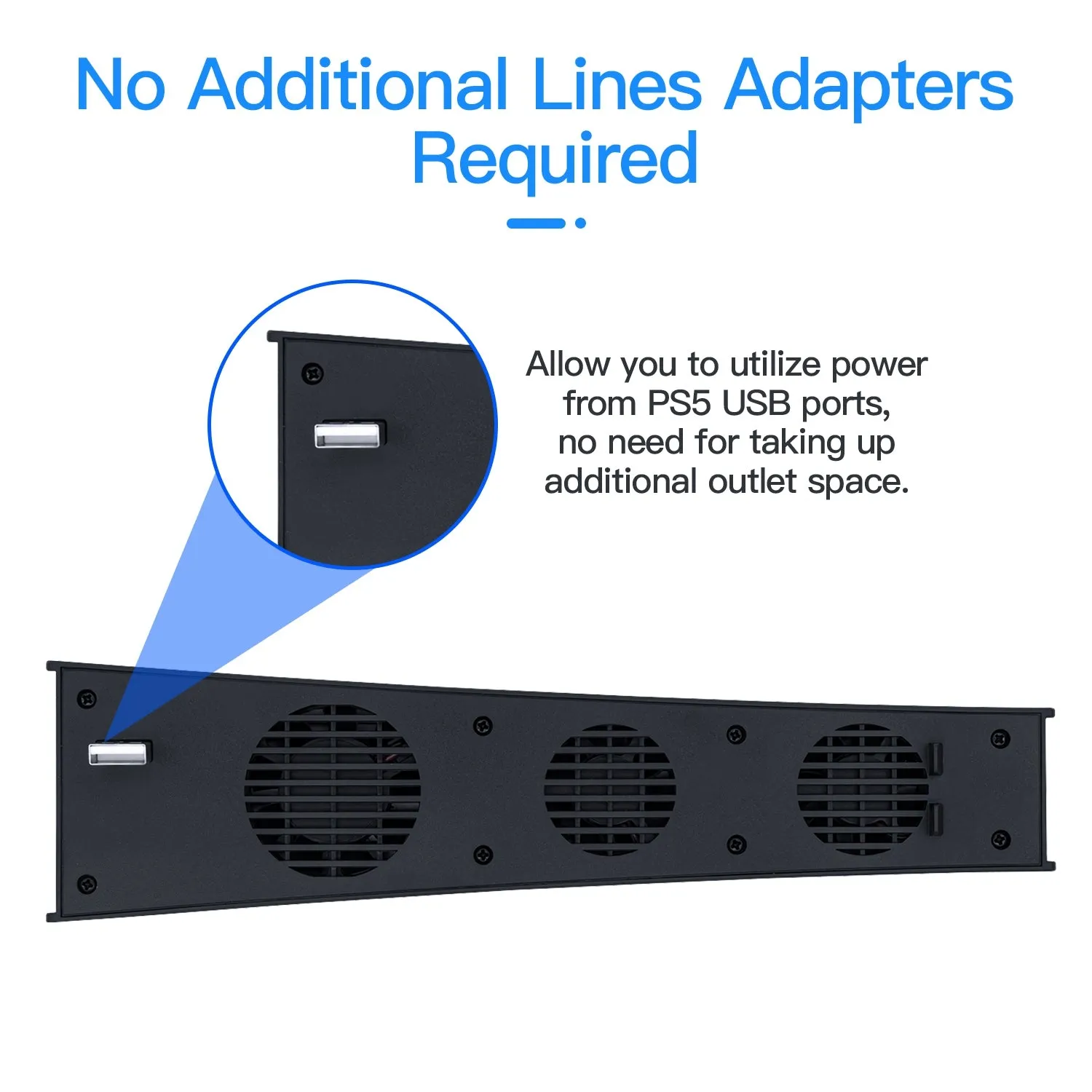External Cooling Fan for PS5 DE/UHD Console - Black （KJH-PS5-009）