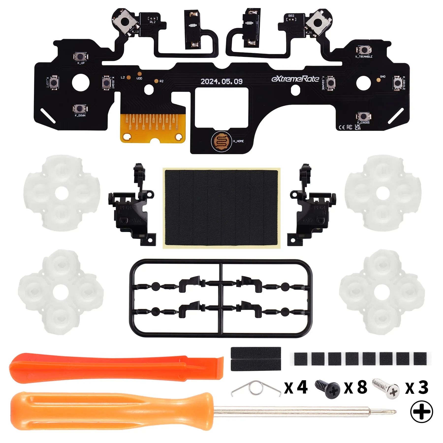 eXtremeRate Strong Version Whole Clicky Kit for PS5 Controller BDM-040 Shoulder Face Dpad Buttons, Micro Switch L2R2 Clicky Hair Trigger Kit & Tactile L1R1 Face Buttons Mouse Click for PS5 Controller - PFMD017