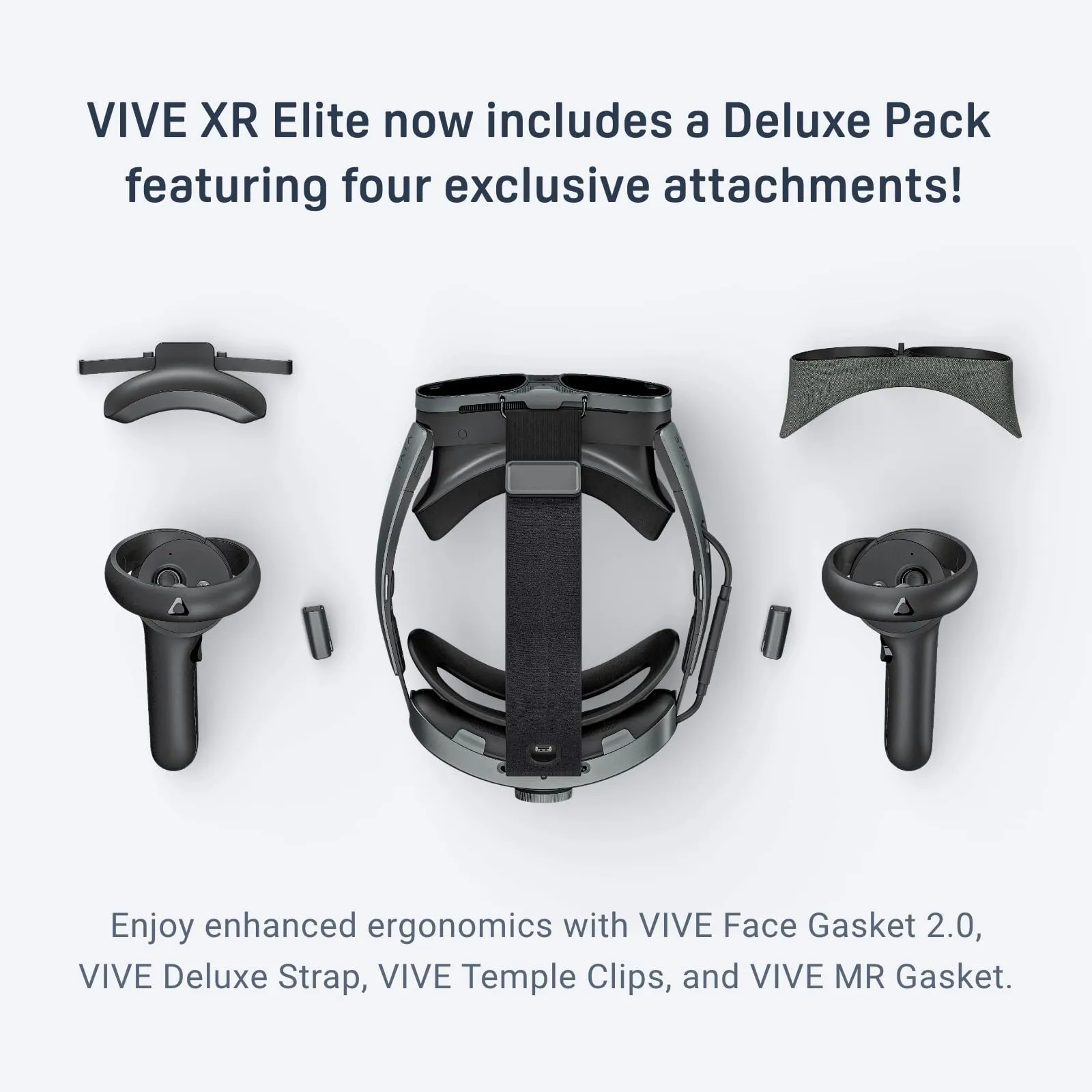 HTC Vive XR Elite with Deluxe Pack — Mixed Reality and PC VR Headset   Controllers