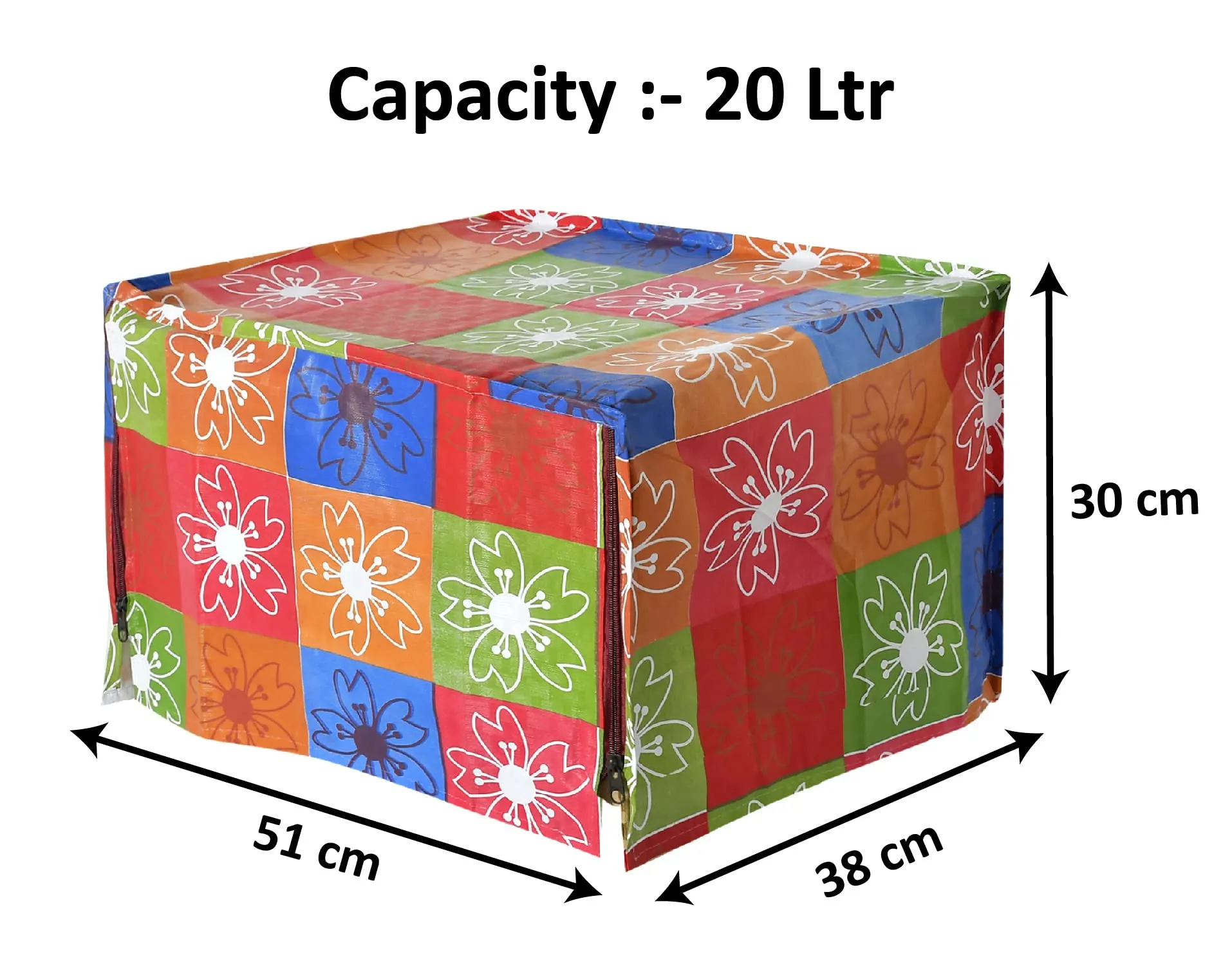 Kuber Industries PVC Flower Printed Microwave Oven Cover, Dustproof Machine Protector Cover,20 LTR. (Multicolor)-HS43KUBMART25944, Standard