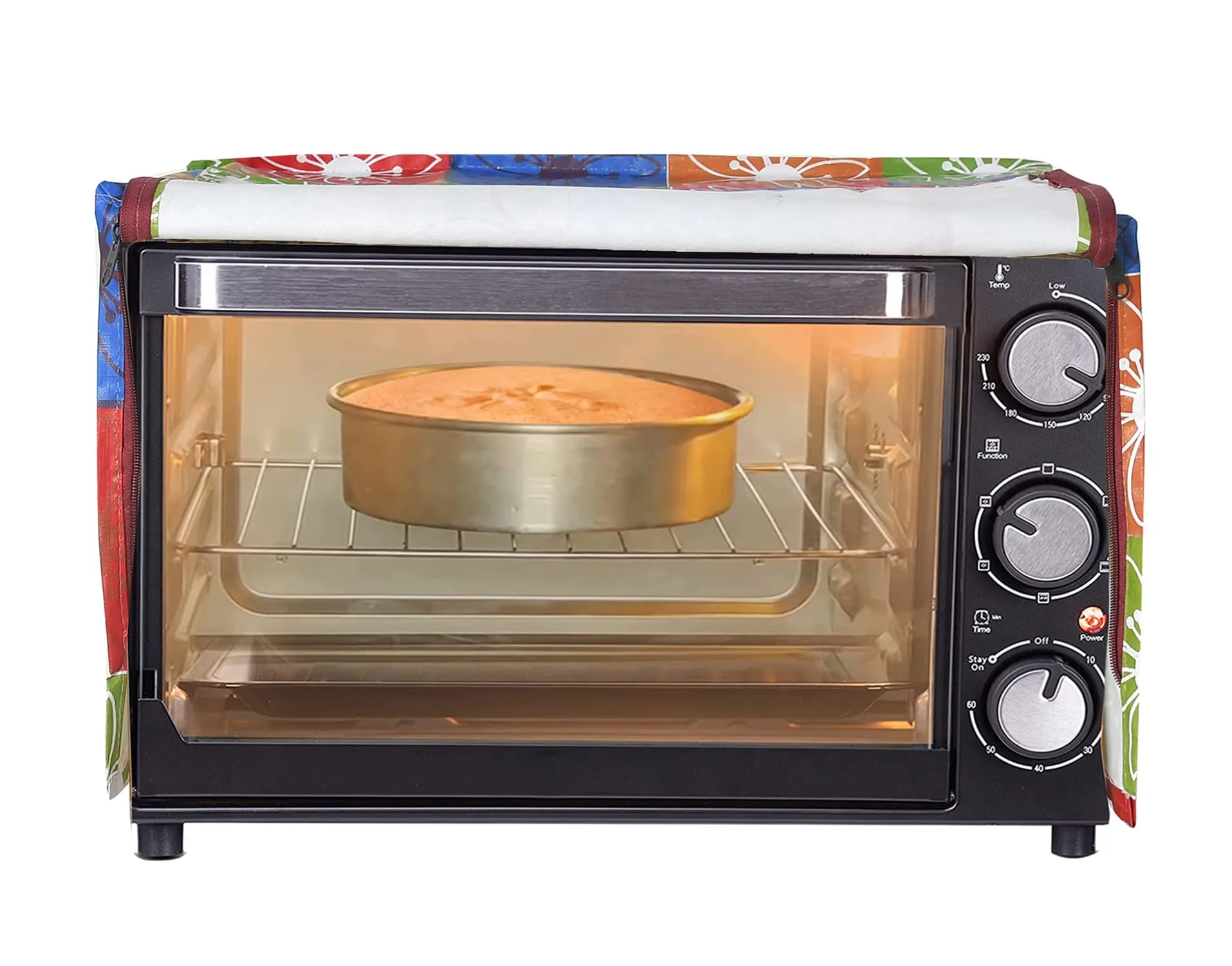 Kuber Industries PVC Flower Printed Microwave Oven Cover, Dustproof Machine Protector Cover,20 LTR. (Multicolor)-HS43KUBMART25944, Standard