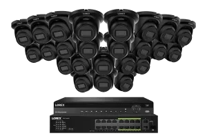 Lorex Elite Series NVR with A4 4MP (2K) IP Turret Cameras - 4K 32-Channel 8TB Wired System