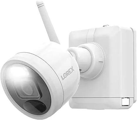 Lorex L4248D-4AA4-E 2K 4.0-MP 8-Camera-Capable 32-GB NVR System with 4 Outdoor Wi-Fi Battery Security Cameras, White, L4248D-4AA4-E