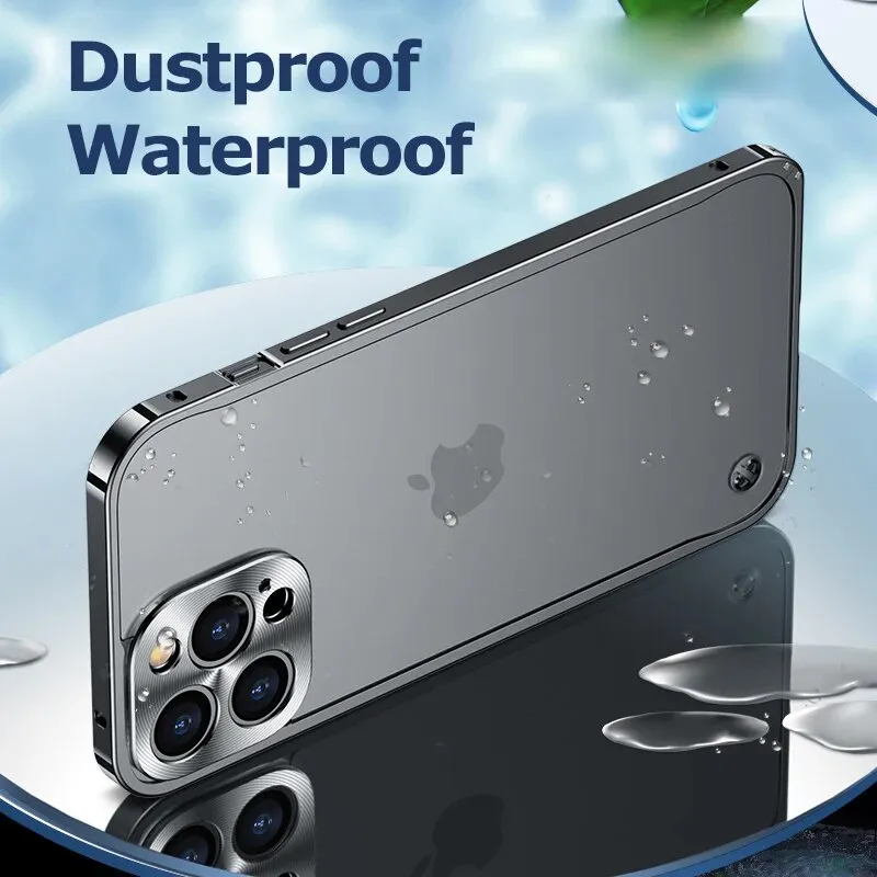Metal Frame Lens Protection Matte Shockproof Phone Case for IPhone
