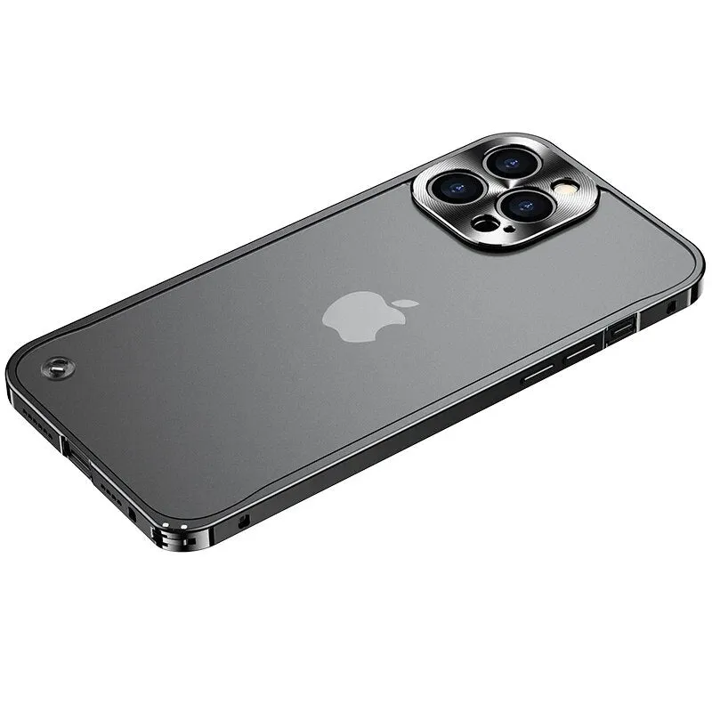 Metal Frame Lens Protection Matte Shockproof Phone Case for IPhone