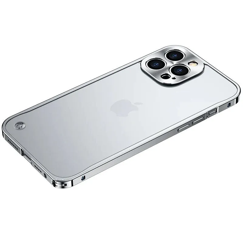 Metal Frame Lens Protection Matte Shockproof Phone Case for IPhone