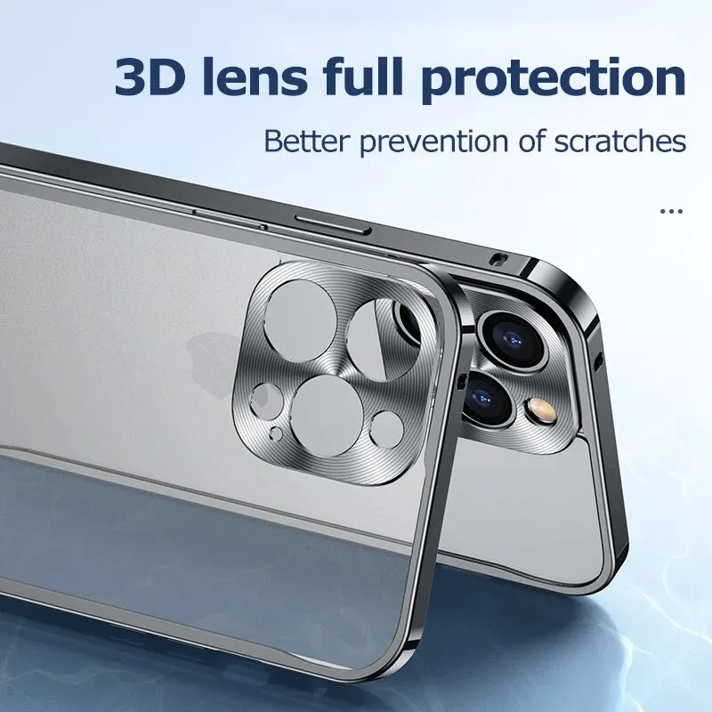 Metal Frame Lens Protection Matte Shockproof Phone Case for IPhone