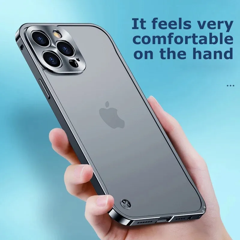 Metal Frame Lens Protection Matte Shockproof Phone Case for IPhone