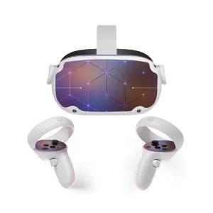 Mytrix Stickers Skin for Meta Quest 2 All-in-one VR Headset and Controllers, Virtual Reality Protective Decal Wrap Cover, Quest 2 Accessory - Futuristic Space Purple