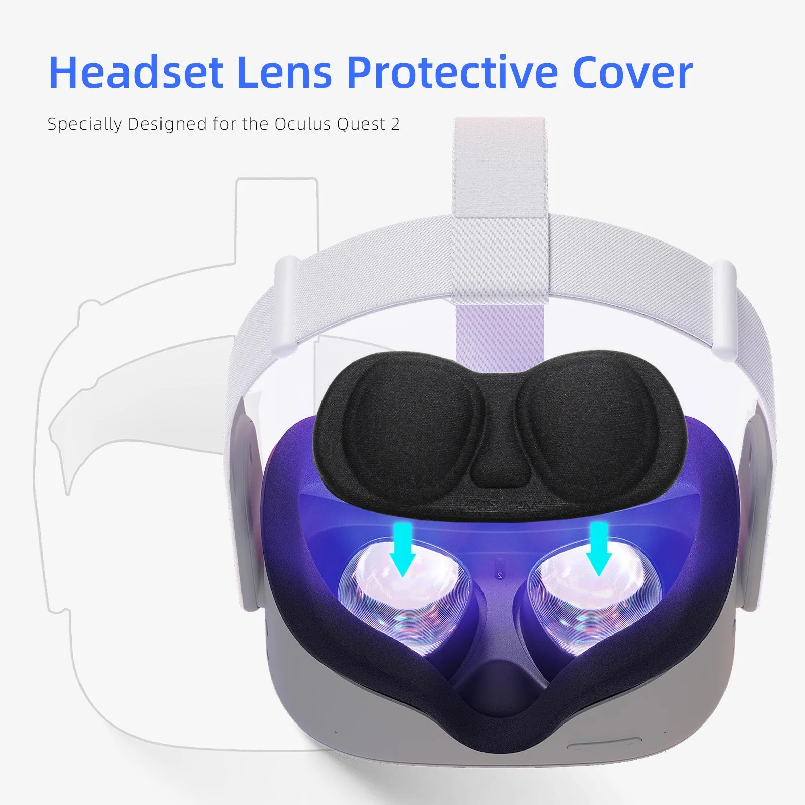 NexiGo Controller Grip Cover & Lens Cover Set for Oculus Quest 2 Black