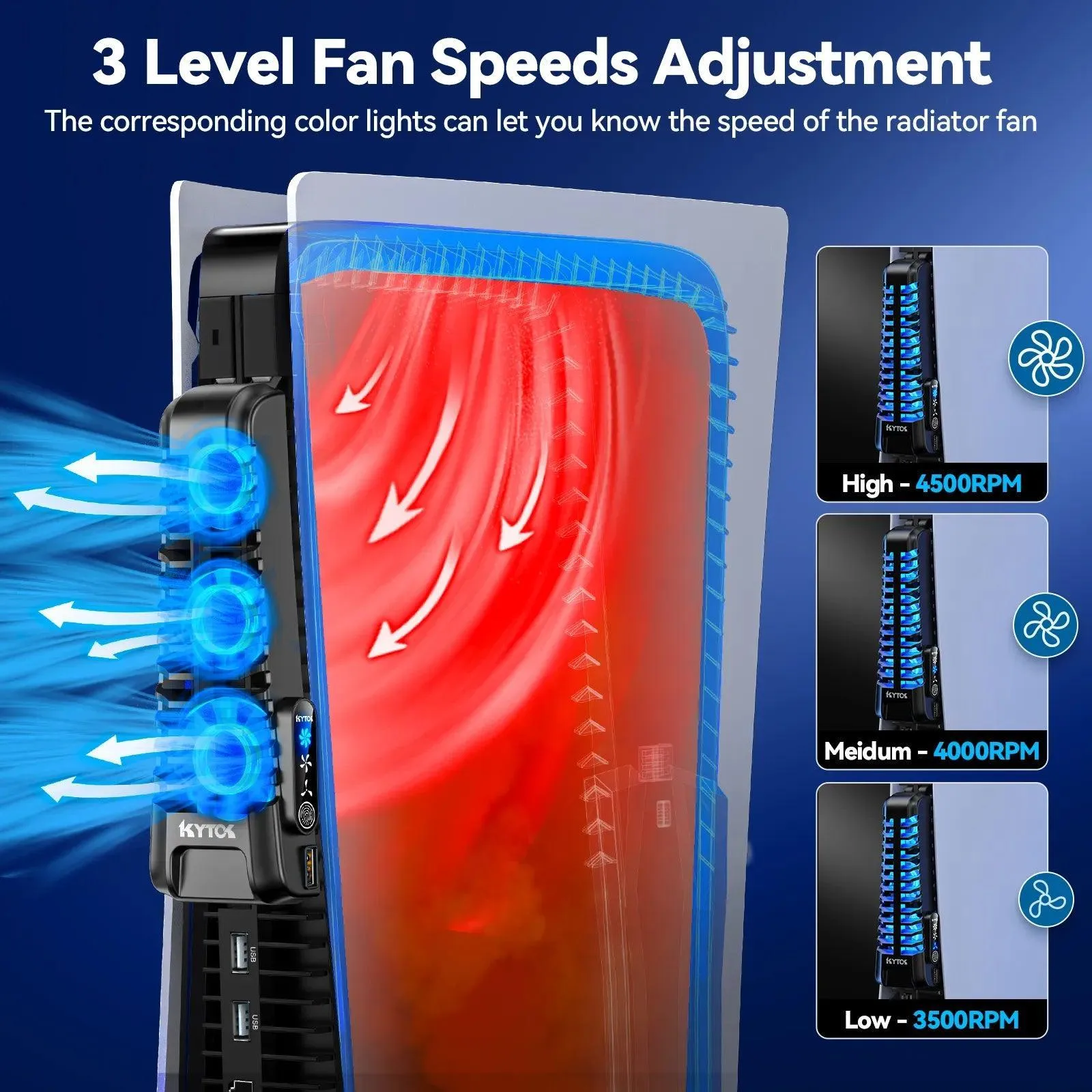 PS5 Fan Cooler: Enhance Gaming with USB Hub & LED Light