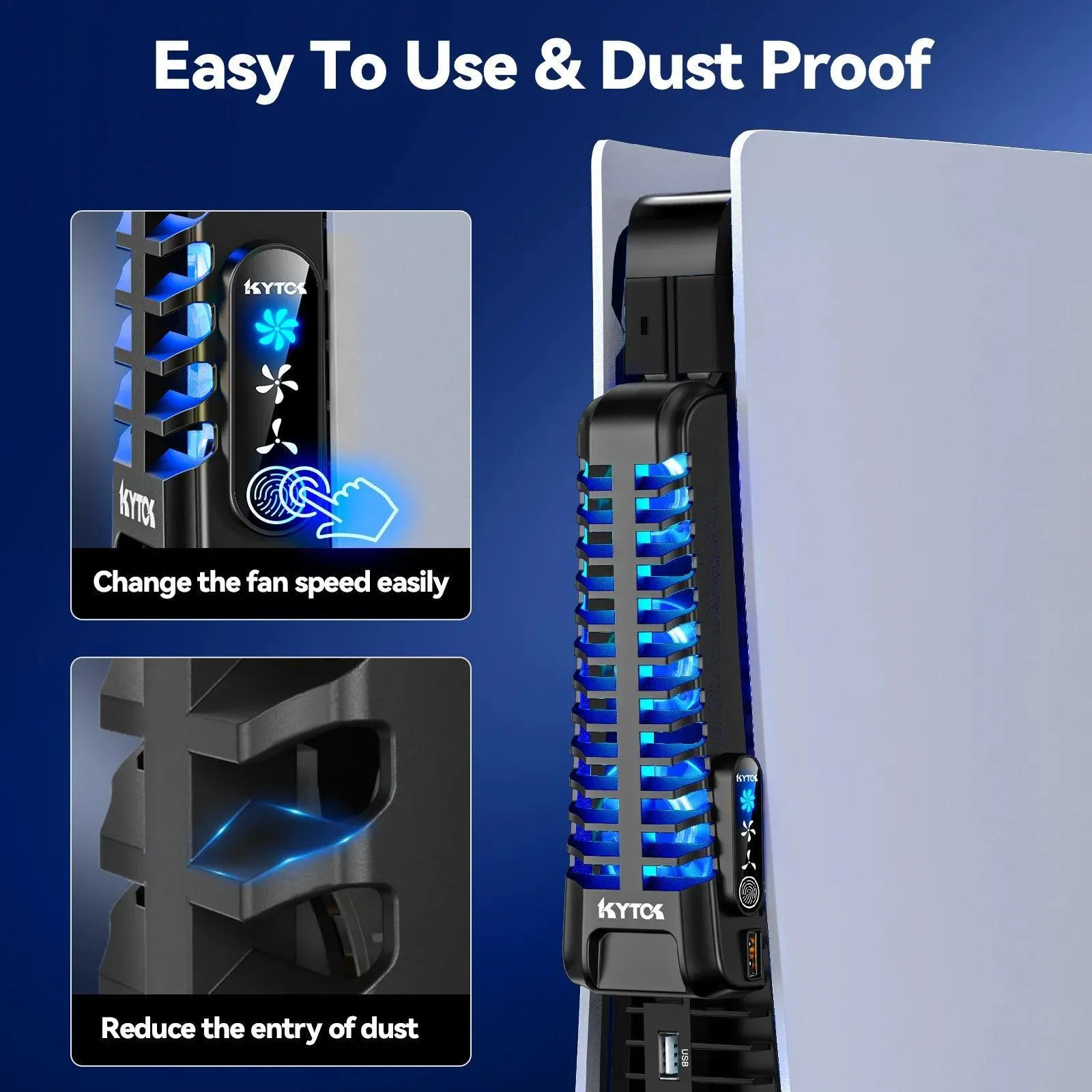 PS5 Fan Cooler: Enhance Gaming with USB Hub & LED Light