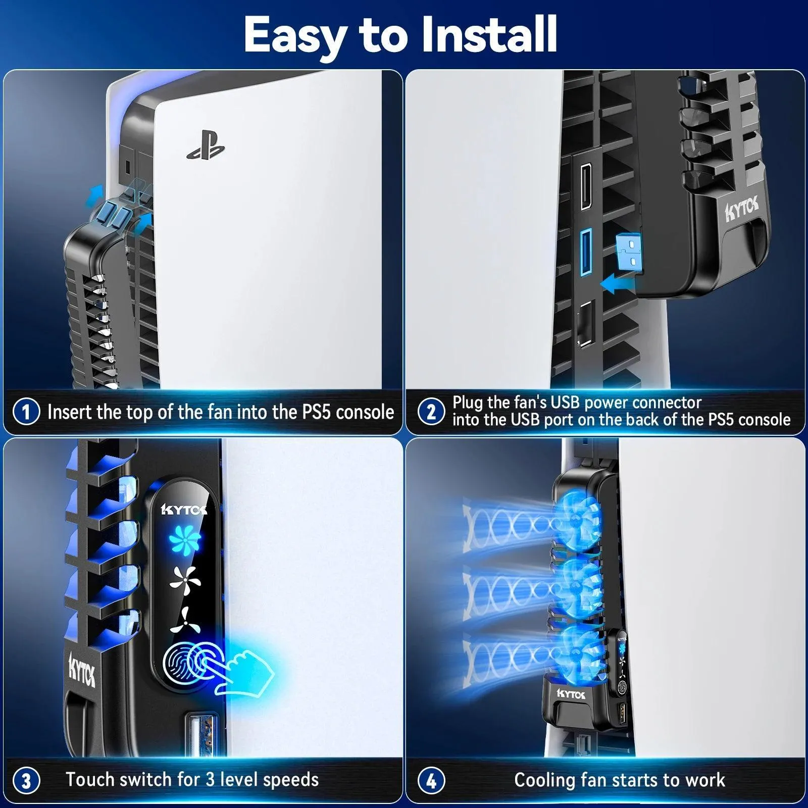 PS5 Fan Cooler: Enhance Gaming with USB Hub & LED Light