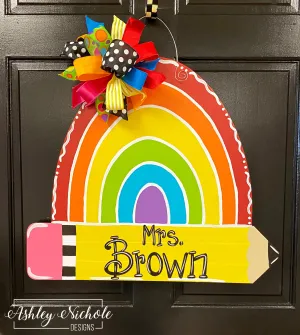 Rainbows & School Fun Door Hanger
