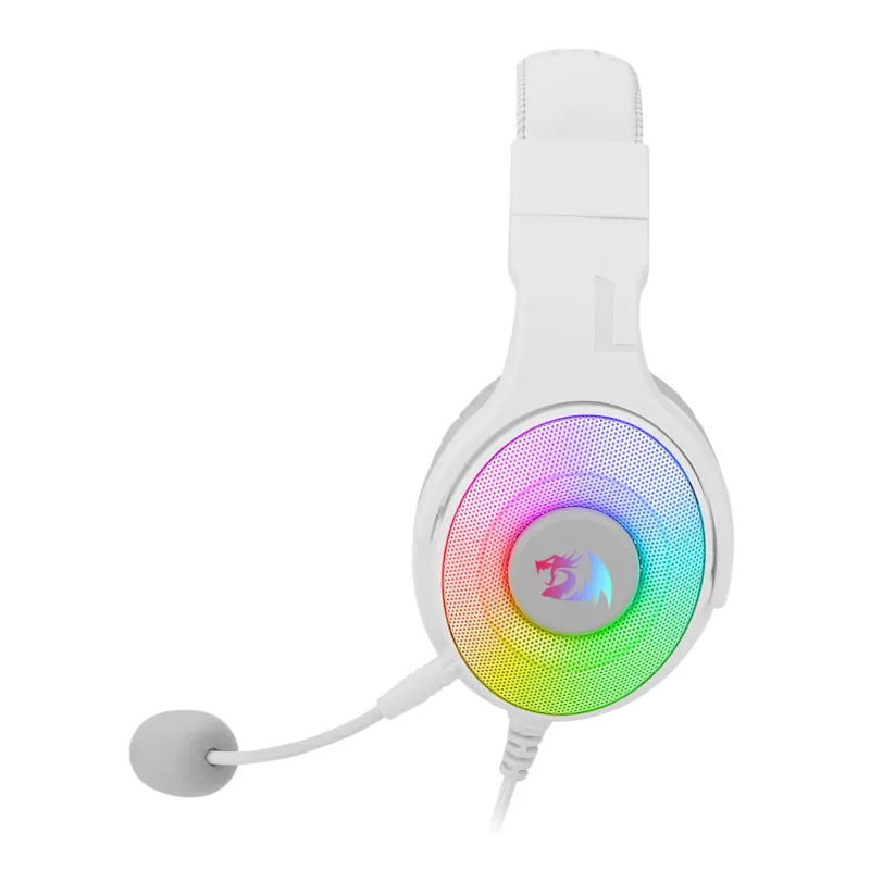 Redragon Over-Ear Pandora Usb (Power Only)|Aux (Mic And Headset) Rgb Gaming Headset - White
