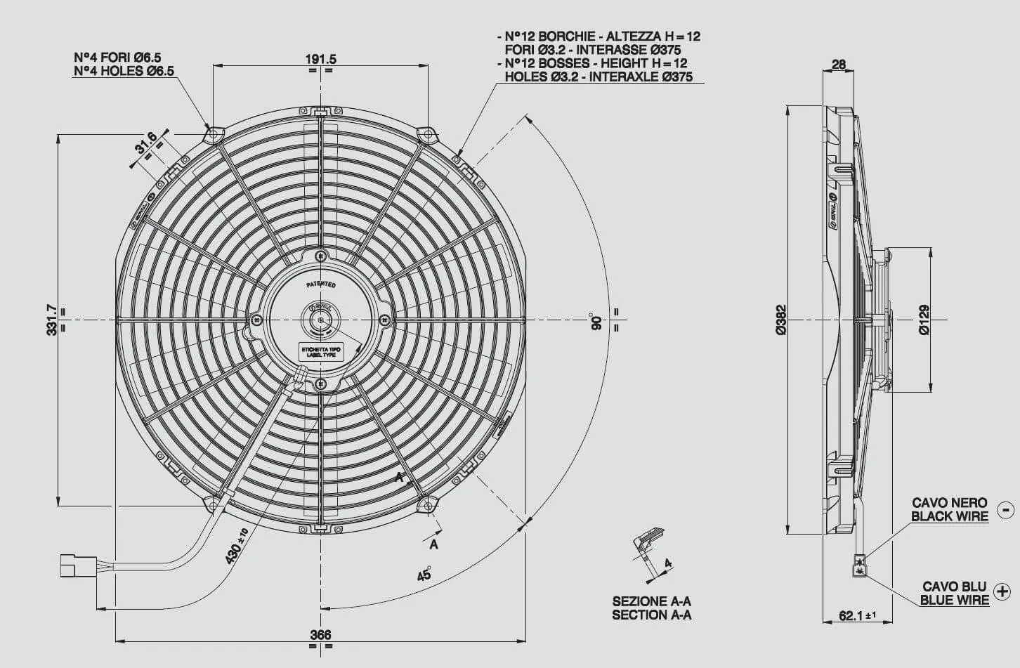 SPAL Electric Radiator Fan (14" - Puller Style - Medium Profile - 1274 CFM) 30101509
