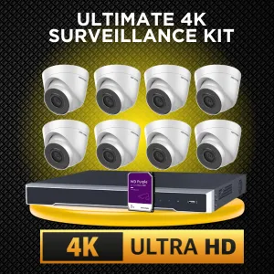 Ultimate 4K Surveillance Kit: 01 OEM NVR 8CH   08 8MP Cameras   01 HDD 2TB WD Purple