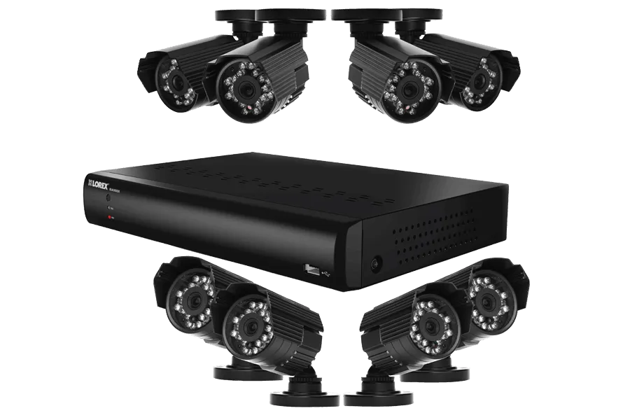 Video security system with indoor and outdoor cameras