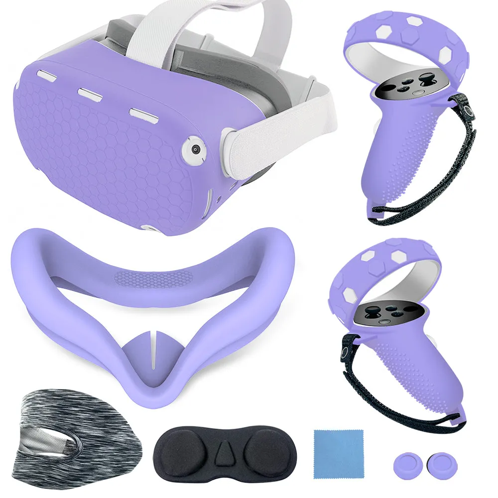 VR Silicone Proctive Cover 7 Pieces Set Compatible with Quest 2