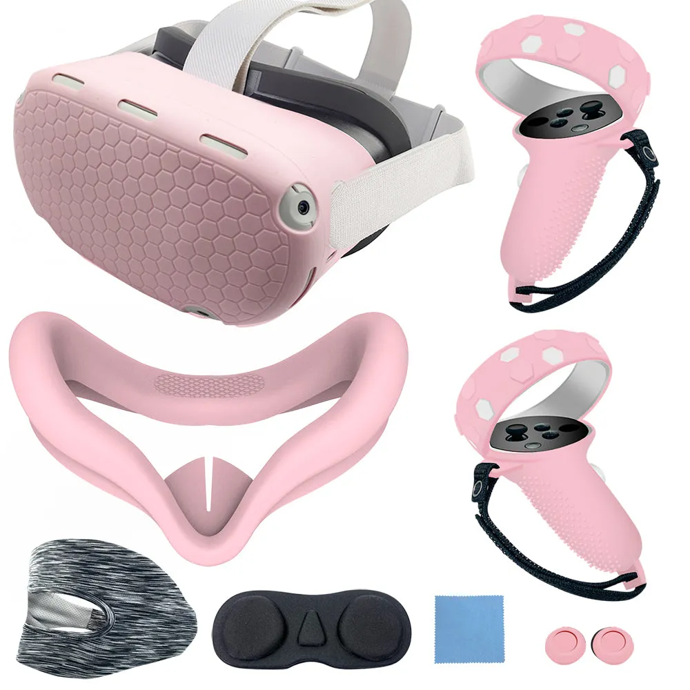 VR Silicone Proctive Cover 7 Pieces Set Compatible with Quest 2