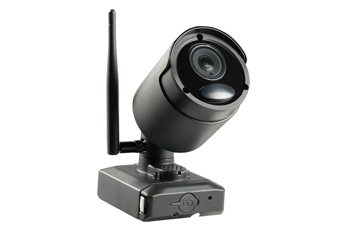 Wire-Free Accessory Camera for Battery Powered, Audio Security Systems (Black Metal)